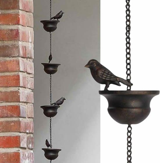 Fugleregnkjede – 240 cm – Bronse Hagedekorasjon