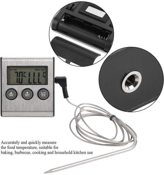 Dailygoods – Digital kötttermometer med timer och temperaturmätfunktion