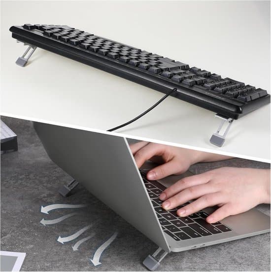 Bärbart tangentbordsstativ - Laptopstativ - Justerbart laptopstativ - Laptopstativ - Silver