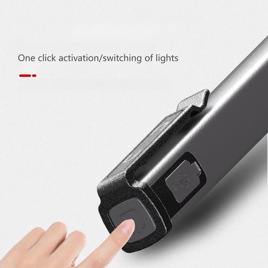 Multifunksjonell COB Arbeidslampe – LED-lommelykt med klips, aluminiumslegering – 6 lysmoduser