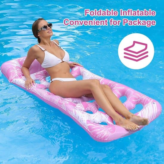 Svømmering – Pool Float – Oppustelig Pool Luftmadras – Hjerteformet Float – Pink – 180 x 90 cm – Til Sommer og Vandleg