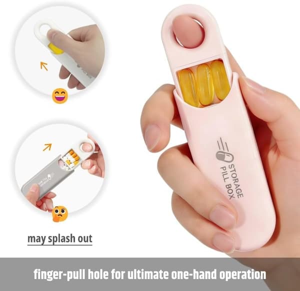 Bærbar Mini Medisinboks – U-formet, Rosa