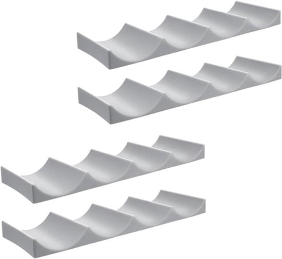 Vinstativ – 4-delt sett – 29,3 × 9,8 cm – Elegant vinstativ – Lys grå