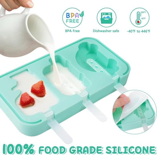 Silikone ispindeforme – 2-pak – 12 ispindepinde – forme til børn og voksne – ispindeformsæt – BPA-fri