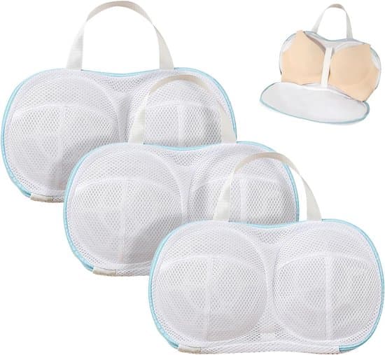 Sæt med 3 – BH-vaskepose – Lingeripose – Netpose – Vaskepose med 3D-strukturel støtte