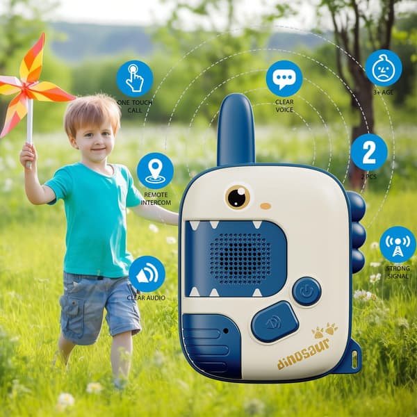 Dinosaur-walkietalkies for gutter og jenter i alderen 3–7 år – Intercom-gave