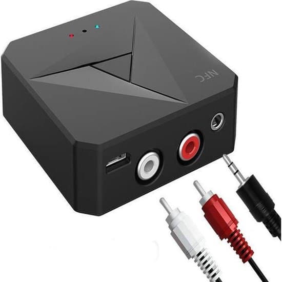 Bluetooth-mottaker – 2-i-1 NFC Bluetooth-mottaker og -sender – 3,5 mm AUX bil Bluetooth-adapter – Rask NFC-sammenkobling