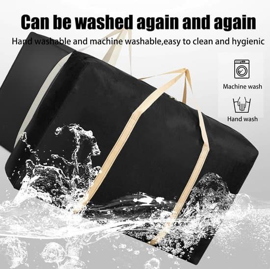 XXL förvaringsväskor – 89 liter vardera – Set om 2 – Flyttväskor – 68 x 50 x 25 cm – Robusta täckväskor – Svarta