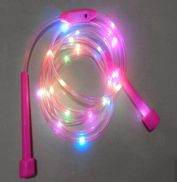 Självlysande LED-hopprep – Rosa/Orange/Blå/Grön – 4-pack