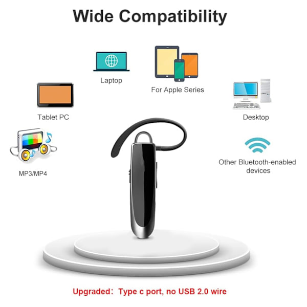 Trådlöst Bluetooth-headset, svart