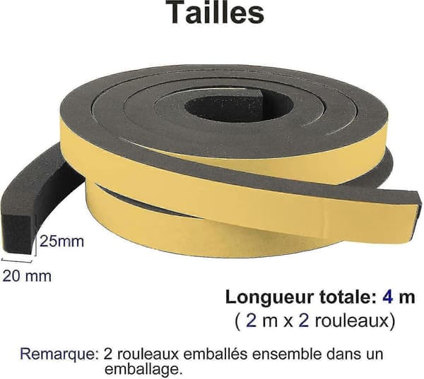 Skumstrimmel, 2 ruller, 25 mm (B) x 20 mm (H)