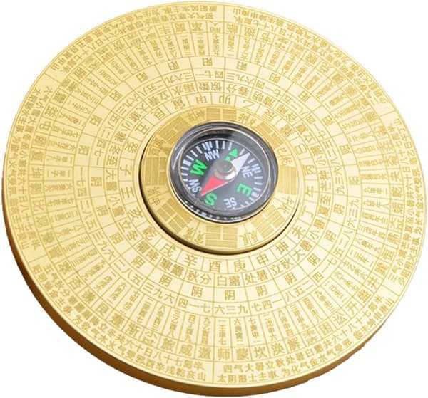 Messing Bagua Kompas – Stort, Multi-ring, Drejeligt Kompas