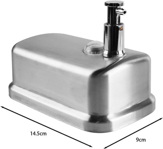 Allecto – Veggmontert såpedispenser – Hånds&aring;pedispenser – Manuell såpedispenser – Sølv – 500 ml.