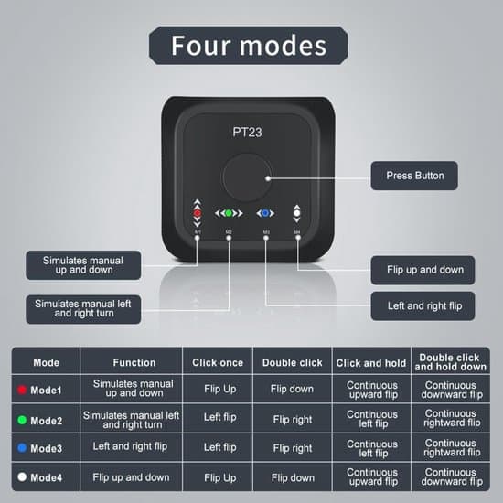 Side-Turner Pedal – USB Genopladelig Trådløs – Node Side-Turner Fodpedal – Tablets & Telefoner – Bluetooth – Sort