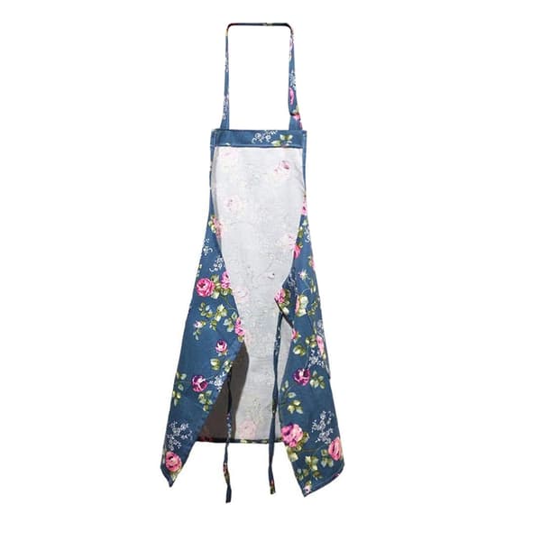 Köksförkläden med blommönster och fickor, 2-pack