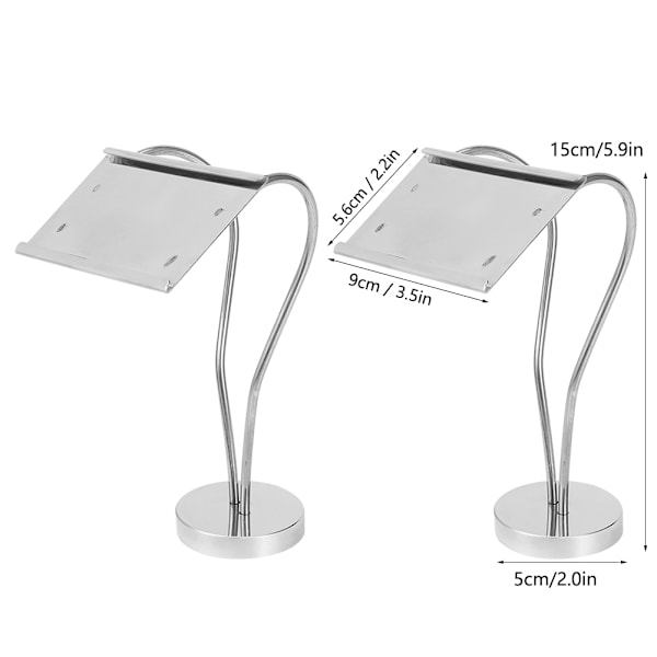 2 st. Bordskortshållare i rostfritt stål, stativ för restaurang, hotell, bröllopsdekoration