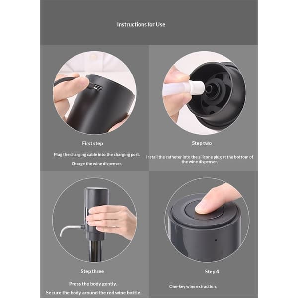 2-pack elektrisk vinluftare, vindekanterare, vindispenser, vingåva, automatisk vinpump med en knapptryckning