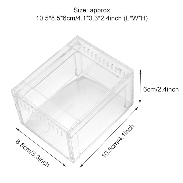 Akryl Transparent Flameer Reptiler Insekter Tank Uppfödningslåda Husdjur Ormar Sköldpaddor Terrarium