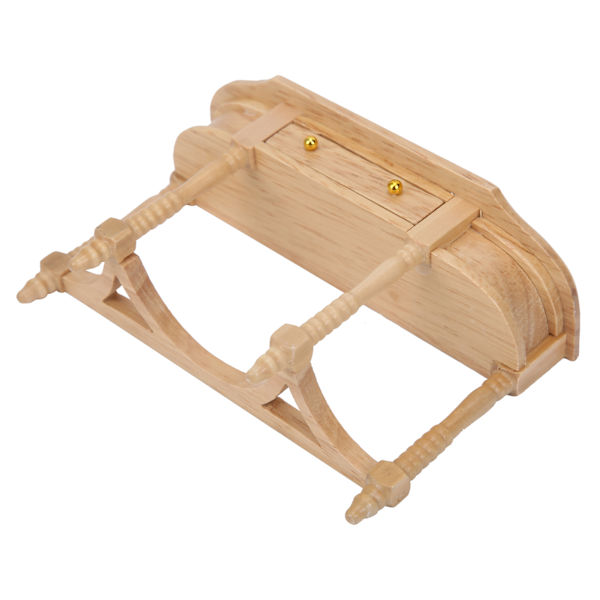 Dukkhusmöbler Miniatyr Träskrivbord Log Halvrund Bord Tillbehör 1:12