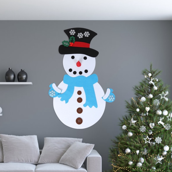 Barngåvor DIY filtsnögubbe Löstagbar Xmas Ornament Wall