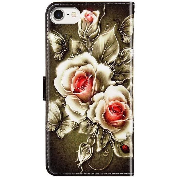 Plånboksfodral iPhone SE (2020) - Rosor