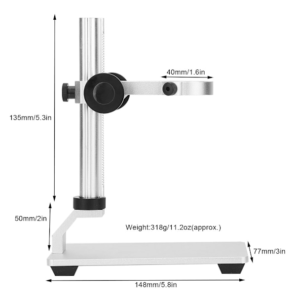 Aluminiumlegering USB-mikroskopfäste Digitalt mikroskoplyftstativ Stödhållare