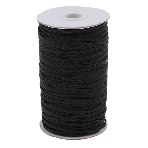 180 m elastisk stretchsnöre för kläder, klänning, sportbyxor, sömnadskant, svart, 3 mm resårband, tunt