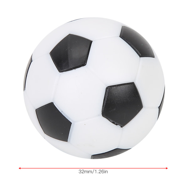 Bordsfotbollsfotbollsersättning Mini-plast svart och vit fotboll (6 st)
