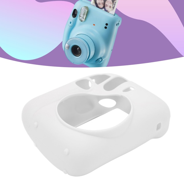 Kamerasilikonfodral Kroppsskal Mjukt Skyddsfodral för Polaroid Mini 12 Kameror Vit