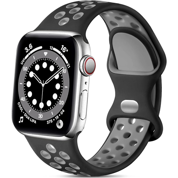 Silikon Sport Rem f?r Apple Watch Rem, Andningsbara Ers?ttningsremmar f?r Apple Watch Ultra/Ultra 2/iWatch SE Serie 9 8 7 6 5 4 3 2 1