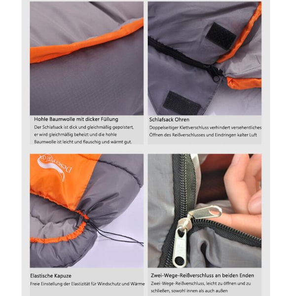 Året-runt Sovsäck, Ultralätt för Backpacking - Poly-Therm Isolering, Vattentät Polyester Ripstop, för Camping Backpacking, Vuxen Sovsäck