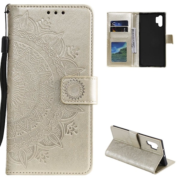 Samsung Galaxy A32 5G - Mandala Läder Fodral - Guld Gold Guld