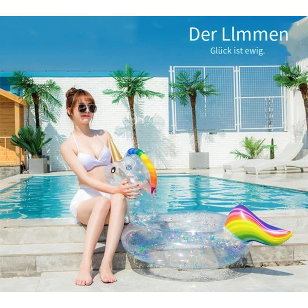 Förtrollande Baby Pool Float, Kraftig Uppblåsbar Enhörning Badring, Perfekt För Poolparty-skoj Och Sommaräventyr