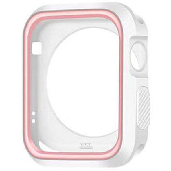 iWatch 4/5 - Stilrent Skyddande TPU Skal Vit/Rosa 40mm Vit/Rosa 40mm