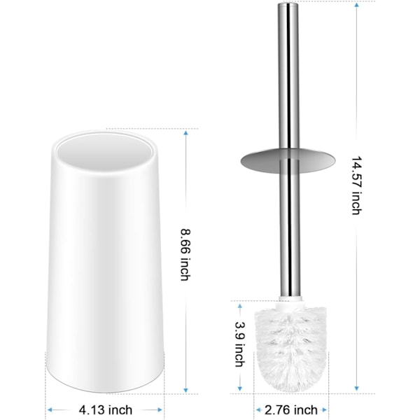 Rostfri Toalettborste med Hållare, Stilrent och Utrymmesbesparande Set med Droppfri Design för Kompakta Badrum (Stilren, Droppfri)