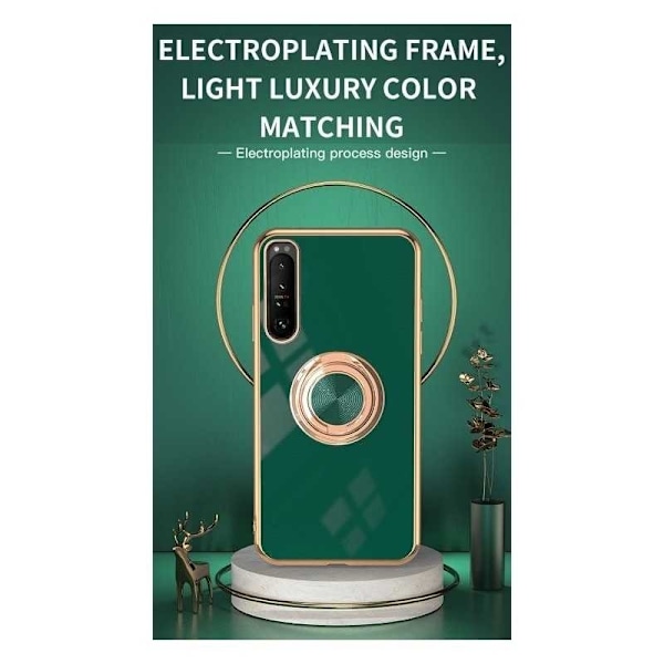 Xperia 1 VI Elegant & St?tt?ligt Skal med Ringh?llare Flawless - M?rkgr?n