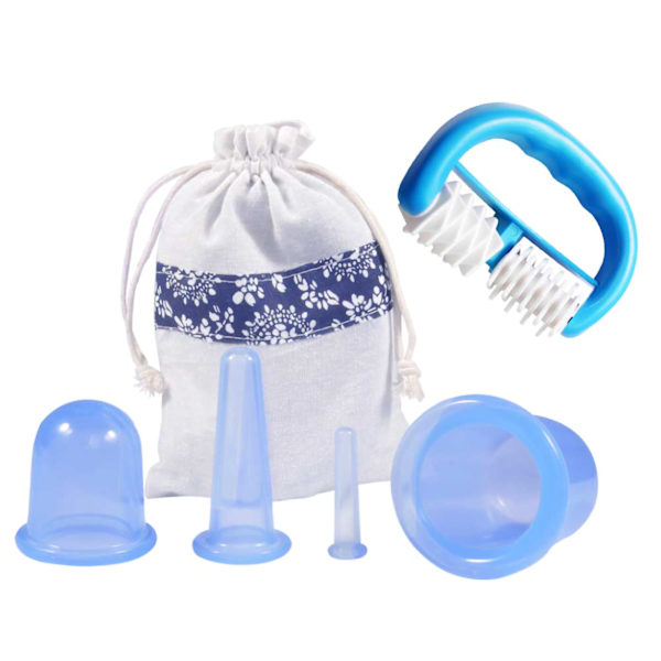 Silikon Anti Cellulite Koppar Vakuummassage Koppar med Massagevals Sugkopps Massage