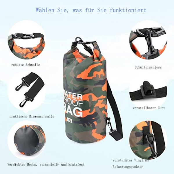 Kompakt Lättviktig Vattentät Väska, Designad för Olika Vattenaktiviteter: Strand Båtliv Fiske Kajakpaddling Simning Forsränning Camping, Automatisk Pop-Up