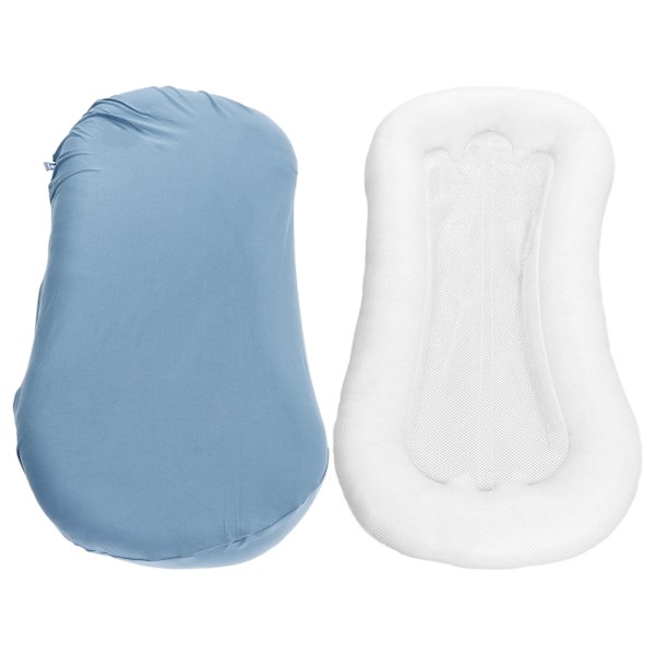 Baby Nest Kudde Ergonomisk Mjuk Hudvänlig Hållbar Lätt att Rengöra Baby Lounger Kudde för Pojkar Flickor Cerulean Blå