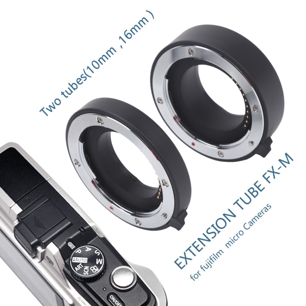 10mm 16mm Makro Autofokus Närbild Förlängningsrör Adapter för Fuji X Mount Kamera
