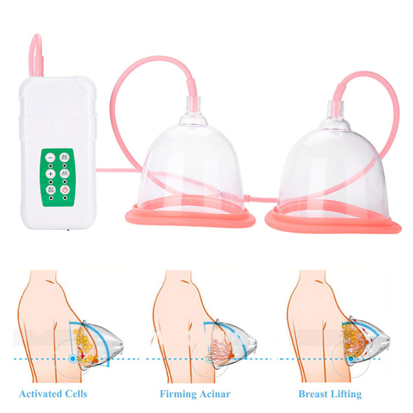 Kraftfull Vakuum Bröstförstoringsmaskin Elektrisk Dubbelkopp USB Laddning (CD-kopp)