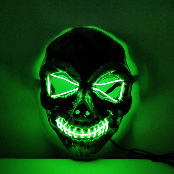 LED Mask 2 pack inkl batterier - Halloween 2st Purge - Hannibal masker 2st Purge - Hannibal masker