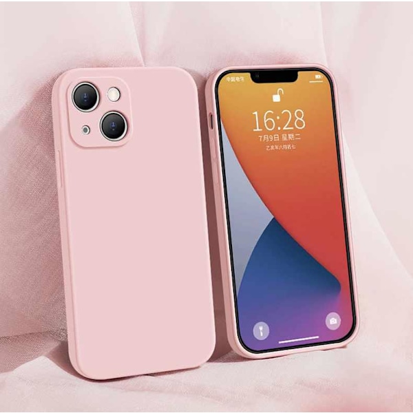iPhone 14 Plus Skal - Mikrofiber Silikon Rosa Rosa