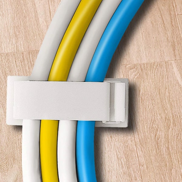 Effektivt kabelhanteringssystem, självhäftande clips förbättrar din rumsordning för hemmakontoret, 2-pack miljövänligt material säkerställer lång livslängd