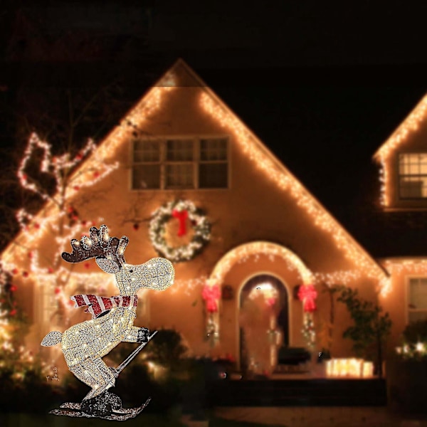 Utomhus Julfigur LED Skidande ?lg Tr?dg?rdsdekoration Ornament 30cm
