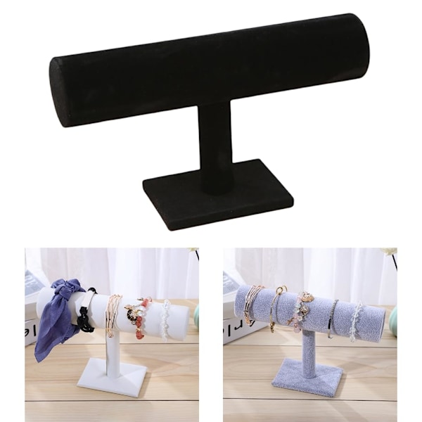Elegant Smyckesställ, Multifunktionellt Smyckesställ T-Bar Design för Hem- och Butiksdisplay Sammet Finish Repskydd