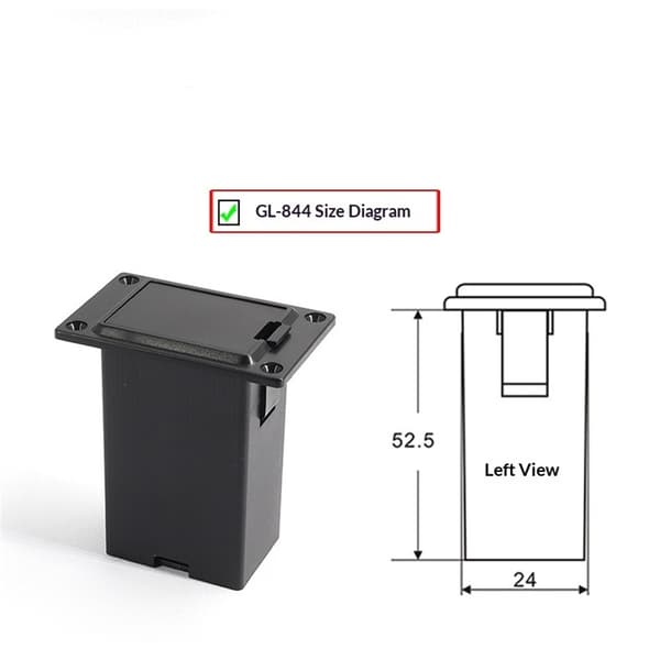 2-pack svart batterilåda för gitarrpickup, batterifodral för gitarr, delar för akustisk gitarrpickup, ersättningshållare