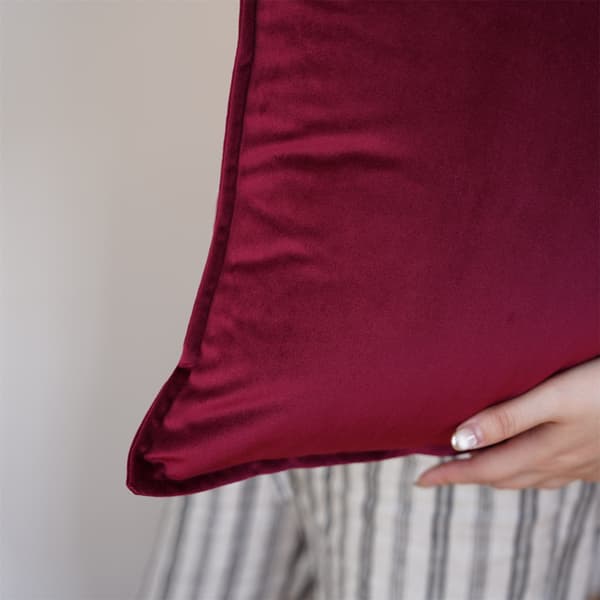 2-pack dekorativa kuddfodral i sammet, 45x45 cm, modern design, för inomhusbruk, sovrum & vardagsrum (vinröd)