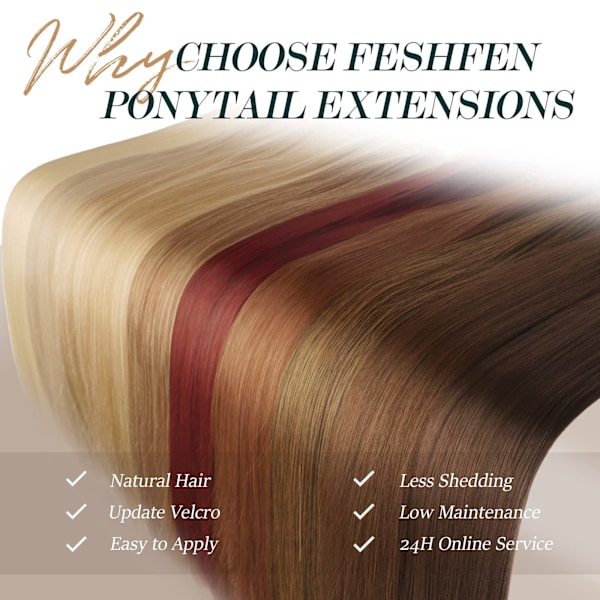 Lång Ponytail Extension, Rak Syntetisk Fläthår Extension black black