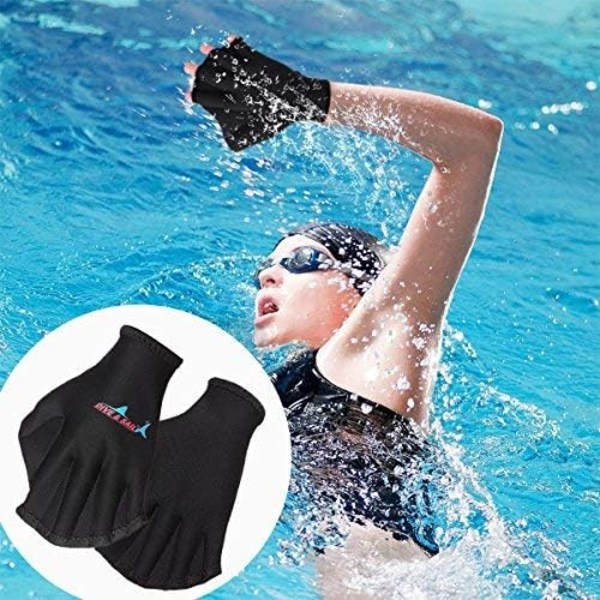 Aquatic Simhandskar, Överlägsen Vattenresistens Neopren Träningshandskar för Förbättrade Poolträningspass, Flexibel Ventilerande Design med Justerbar